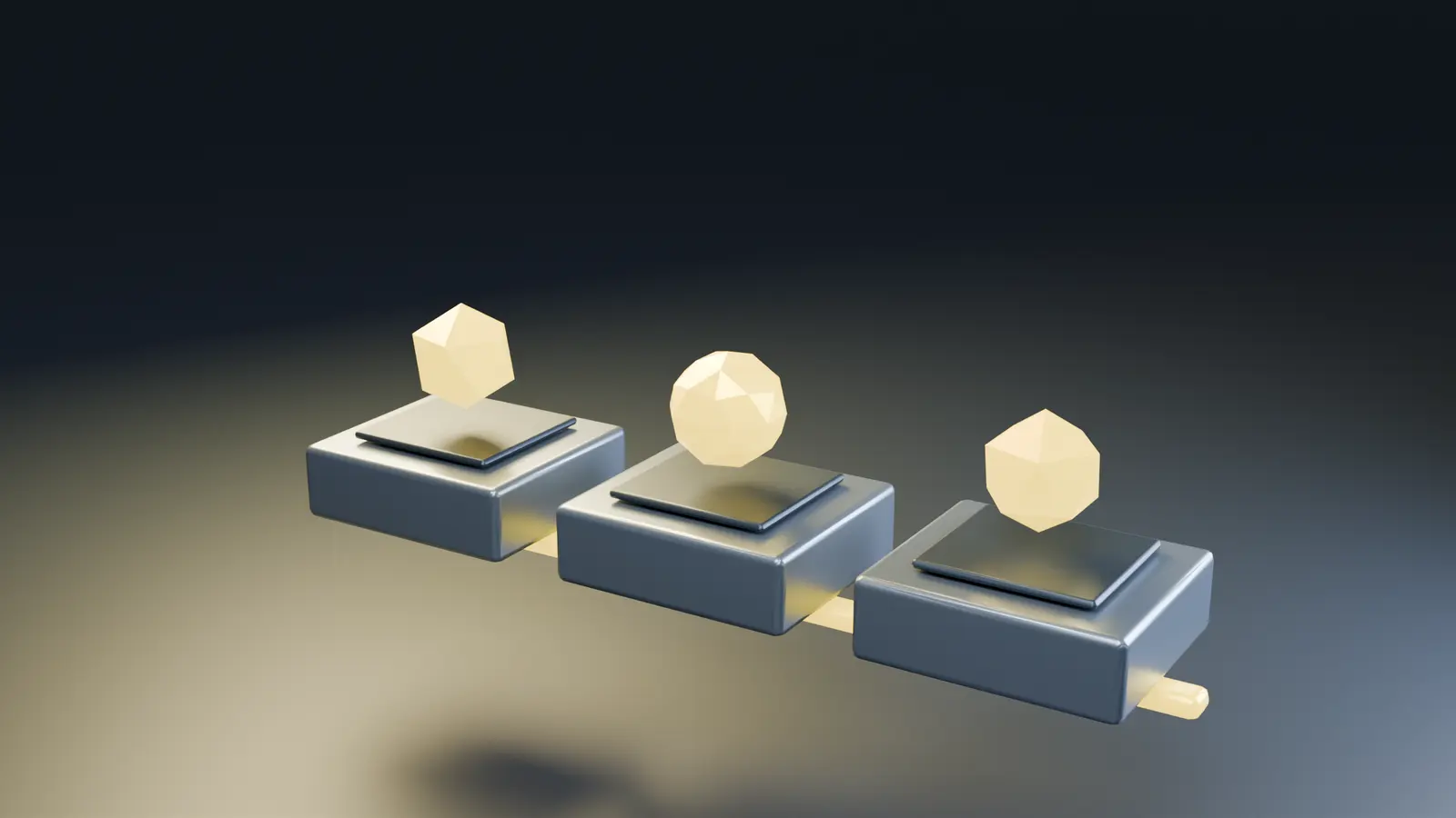 Three connected machining stations represent Discovery, Build and Evolve.